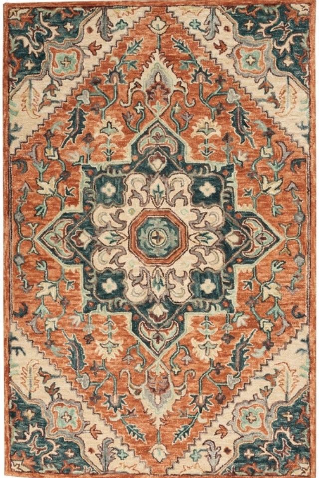 BAHARI rust colored area rug for home office